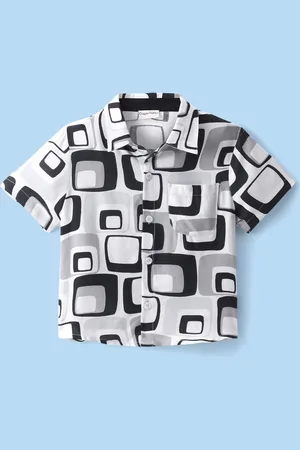 CrayonFlakes Boys Abstract Printed Spread Collar Casual Shirt