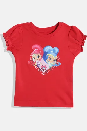 Eteenz Infant Girls Print Puff Sleeve Cotton Top
