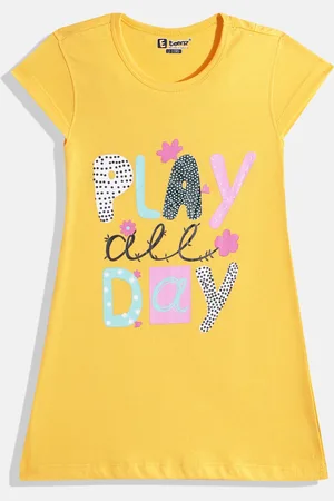 Eteenz Girls Typography Print Cotton A-Line Dress
