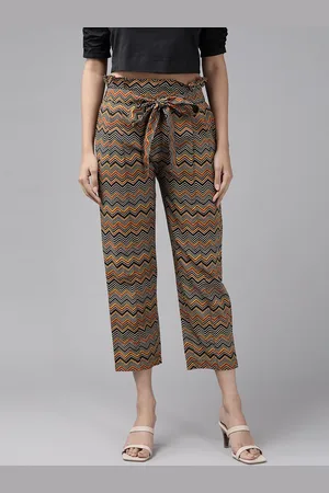 Kalini Women Zig-Zag Printed Cotton Trousers