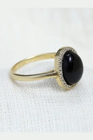 Exotic India Black Onyx Gemstone Sterling Silver Ring