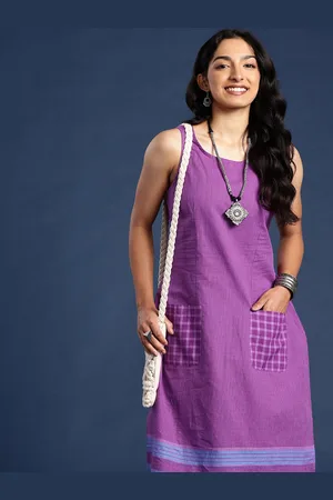 Taavi Nagri Weaves Pure Cotton A-Line Ethnic Dresses