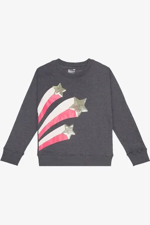 BodyCare Girls Printed Embellished Round Neck Full Sleeves Sweatshirt