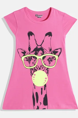 Eteenz Girls Print Cotton A-Line Dress