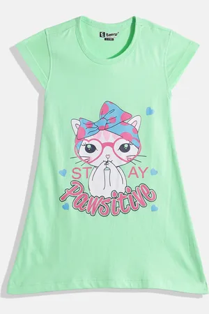 Eteenz Girls Premium Cotton Graphic Printed A-Line Dress