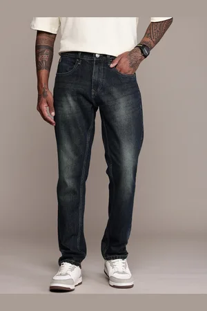 WROGN Men Pure Cotton Relaxed Fit Heavy Fade Jeans