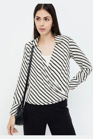 Lifestyle Women Striped Wrap Top
