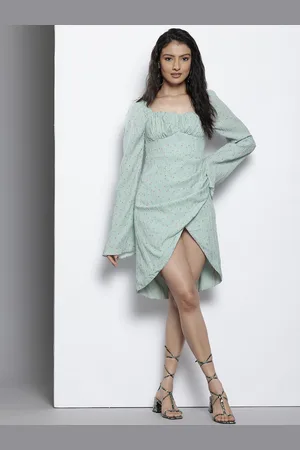 NA-KD Floral Print Textured Sheath Mini Dress