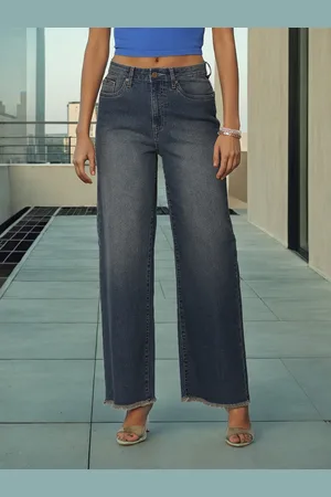 Flying Machine Women Bootcut High-RiseWide Leg Light Fade Clean Look Stretchable Jeans