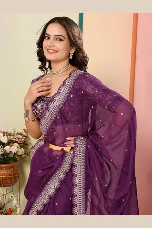 VAIRAGEE Embellished Sequinned Organza Saree