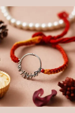 eCraftIndia Musical Fancy 925 Sterling Silver Rakhi for Brother with Roli Chawal Pack