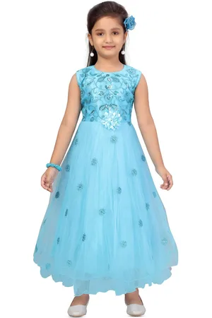 BAESD Girls Embellished Net Fit & Flare Maxi Dress