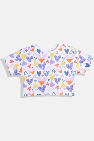 Allen Solly Girls Pure Cotton Conversational Printed Crop T-shirt
