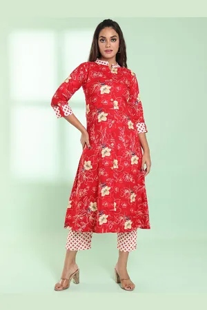 Charukriti Women Floral Printed Regular Kurta with Trousers