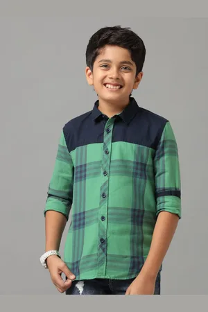 UNDER FOURTEEN ONLY Boys Tartan Checks Opaque Checked Casual Shirt