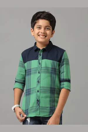 UNDER FOURTEEN ONLY Boys Tartan Checks Opaque Checked Casual Shirt