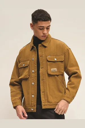 The Bear House Men Solid Spread Collar Jacket