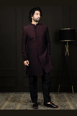 Vastramay Self Design Sherwani Set
