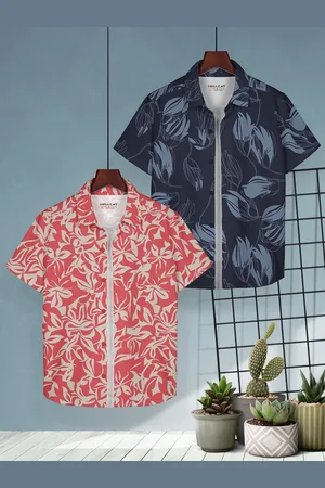 HELLCAT Boys Floral Opaque Printed Casual Shirt Pack of 2