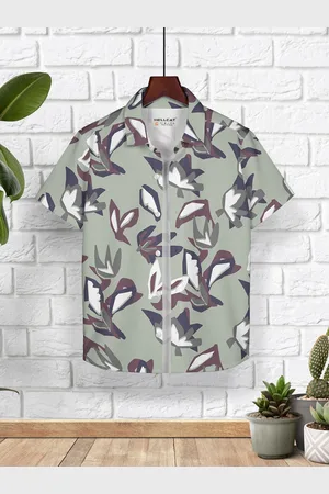 HELLCAT Boys Cotton Printed Opaque Casual Shirt