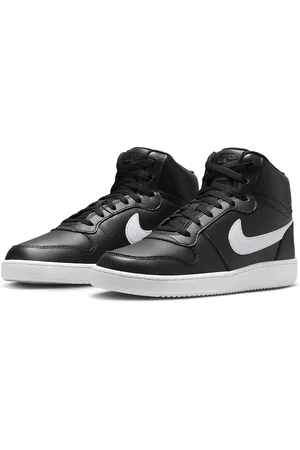 Nike Men Black Solid Leather Ebernon Mid-Top Sneakers
