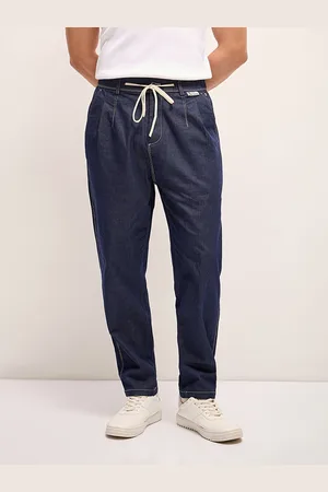 The Bear House Men Solid Mid Rise Regular Fit Jean Trousers
