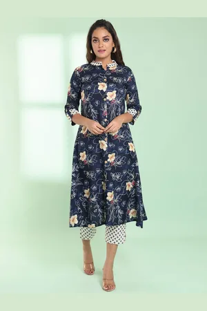 Charukriti Women Floral Printed Regular Kurta with Trousers