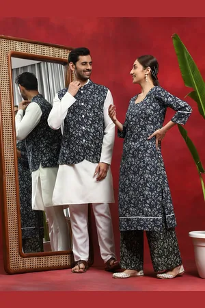 AKS Printed Pure Cotton Nehru Jacket