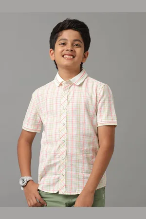 UNDER FOURTEEN ONLY Boys Tartan Checks Opaque Checked Casual Shirt