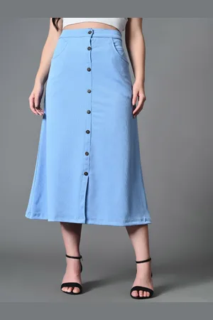 Roadster The Lifestyle Co Ribbed Midi A-Line Skirts
