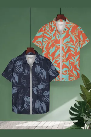 HELLCAT Boys Floral Opaque Printed Casual Shirt Pack of 2