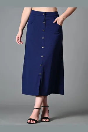 Roadster Front Slit Midi A-Line Skirts
