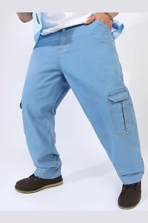 Instafab Men Plus Size Comfort Relaxed Fit Stretchable Cargo Style Jeans