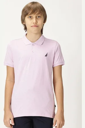Nautica Boys Solid Polo Collar Cotton T-Shirt