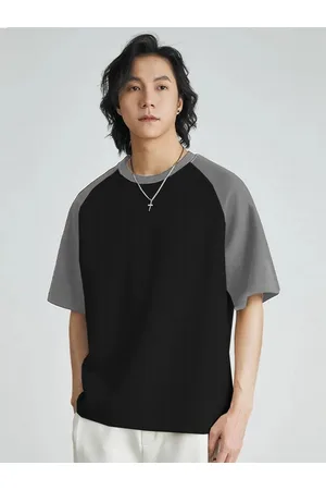 clafoutis Men Solid Round Neck Cotton Relaxed Fit Tshirt