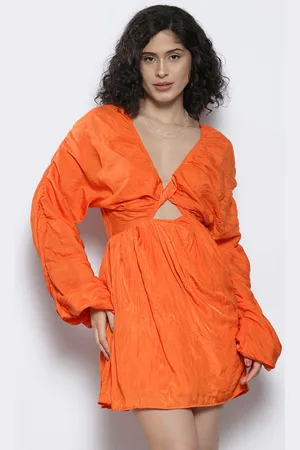 NA-KD Flared Sleeve Sheath Mini Dress with Cut-Out