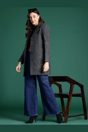 DressBerry Notched Lapel Collar Longline Overcoat