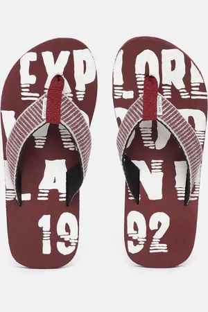 Woodland Men Printed Thong Flip-Flops