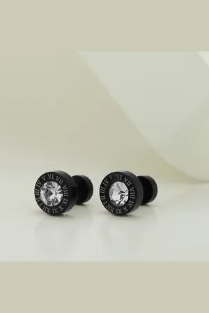 Carlton London Men Stainless Steel CZ Fancy Studs
