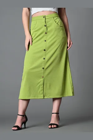 Roadster Front Slit Midi A-Line Skirts