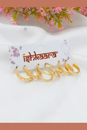 ISHKAARA Set Of 3 Contemporary Studs Earrings