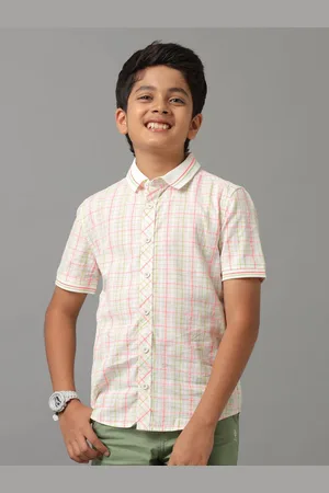 UNDER FOURTEEN ONLY Boys Tartan Checks Opaque Checked Casual Shirt