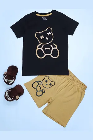 BE AWARA Boys Graphic Printed Pure Cotton T-shirt With Trousers