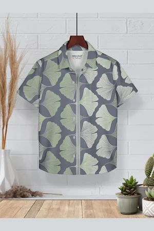 HELLCAT Boys Spread Collar Cotton Regular Fit Shirt