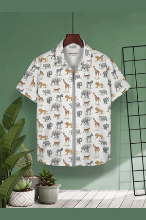 HELLCAT Boys Cotton Conversational Printed Casual Shirt