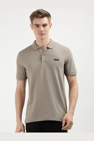 Calvin Klein Men Solid Polo Collar Cotton Slim Fit Tshirt