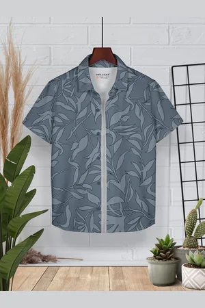 HELLCAT Boys Cotton Printed Opaque Casual Shirt