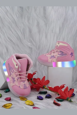 BAESD Unisex Kids Printed Lightweight Lace-Ups Sneakers With Led Lighting