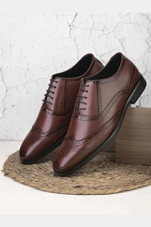 HERE&NOW Men Textured Formal Brogues