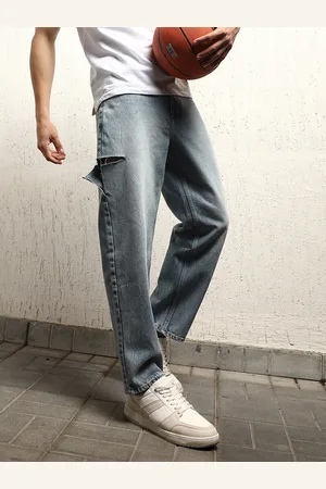 Hubberholme Men Relaxed Straight Fit Heavy Fade distressed Cotton Jeans